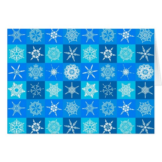 Blue Snowflakes Patroon (Voorkant Horizontaal)