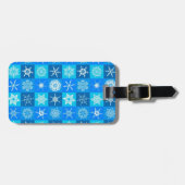 Blue Snowflakes Patroon Bagagelabel (Voorkant horizontaal)