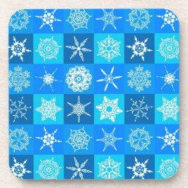 Blue Snowflakes Patroon Bier Onderzetter