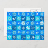 Blue Snowflakes Patroon Briefkaart (Voorkant / Achterkant)