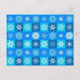 Blue Snowflakes Patroon Briefkaart