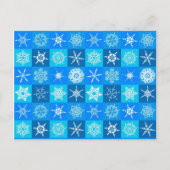 Blue Snowflakes Patroon Briefkaart (Voorkant)
