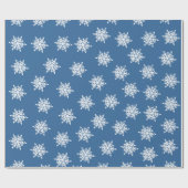 Blue Snowflakes Patroon Cadeaupapier (Vlak)