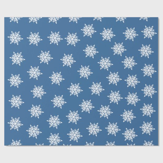 Blue Snowflakes Patroon Cadeaupapier (Vlak)