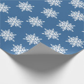 Blue Snowflakes Patroon Cadeaupapier (Hoek)