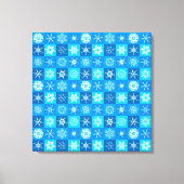Blue Snowflakes Patroon Canvas Afdruk (Voorkant)