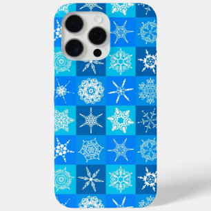 Blue Snowflakes Patroon iPhone 15 Pro Max Hoesje