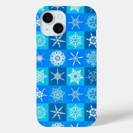 Blue Snowflakes Patroon Case-Mate iPhone Case (Achterkant)