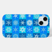 Blue Snowflakes Patroon Case-Mate iPhone Case (Achterkant (horizontaal))