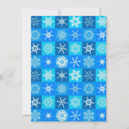 Blue Snowflakes Patroon Feestdagenkaart