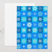Blue Snowflakes Patroon Feestdagenkaart (Voorkant / Achterkant)