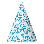 Blue Snowflakes Patroon Feesthoedjes (Achterkant)