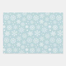 Blue Snowflakes Patroon Inpakpapier Vel