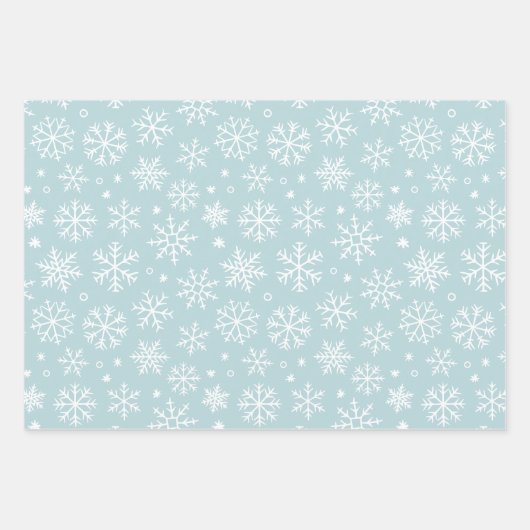 Blue Snowflakes Patroon Inpakpapier Vel (Voorkant)