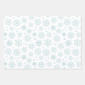 Blue Snowflakes Patroon Inpakpapier Vel (Voorkant 3)