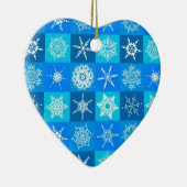 Blue Snowflakes Patroon Keramisch Ornament (Rechts)
