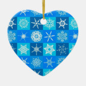 Blue Snowflakes Patroon Keramisch Ornament (Voorkant)