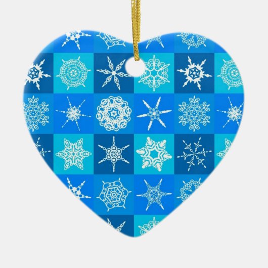 Blue Snowflakes Patroon Keramisch Ornament (Voorkant)