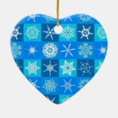 Blue Snowflakes Patroon Keramisch Ornament (Achterkant)