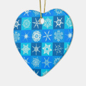 Blue Snowflakes Patroon Keramisch Ornament (Links)