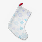 Blue Snowflakes Patroon Kleine Kerstsok (Voorkant (Hangend))