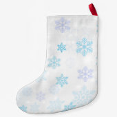 Blue Snowflakes Patroon Kleine Kerstsok (Achterkant)