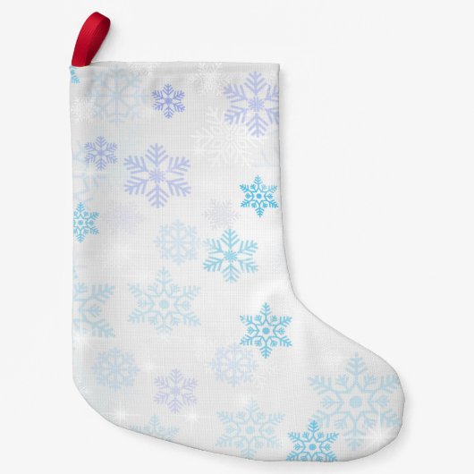 Blue Snowflakes Patroon Kleine Kerstsok (Voorkant)