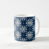 Blue Snowflakes Patroon Koffiemok (Voorkant rechts)
