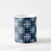Blue Snowflakes Patroon Koffiemok (Center)