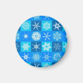 Blue Snowflakes Patroon Magneet (Voorkant)