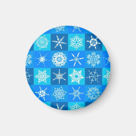 Blue Snowflakes Patroon Magneet