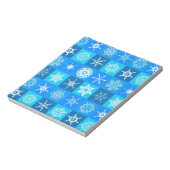 Blue Snowflakes Patroon Notitieblok (Linkerzijde)