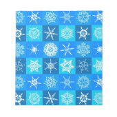 Blue Snowflakes Patroon Notitieblok (Voorkant)