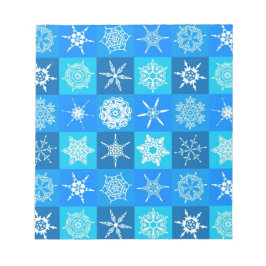 Blue Snowflakes Patroon Notitieblok