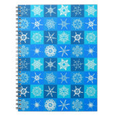 Blue Snowflakes Patroon Notitieboek (Voorkant)