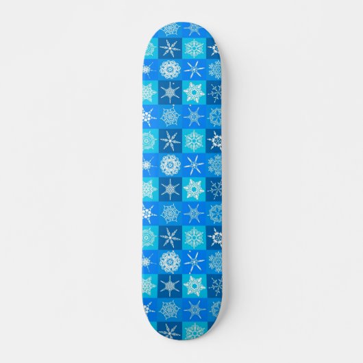 Blue Snowflakes Patroon Persoonlijk Skateboard (Voorkant)