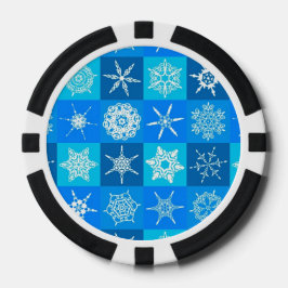 Blue Snowflakes Patroon Poker Chips