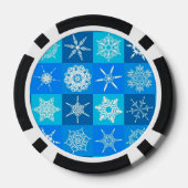 Blue Snowflakes Patroon Poker Chips (Achterkant)