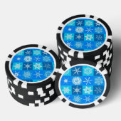 Blue Snowflakes Patroon Poker Chips (Opstapeling)