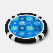 Blue Snowflakes Patroon Poker Chips (Enkel)
