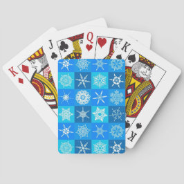 Blue Snowflakes Patroon Pokerkaarten