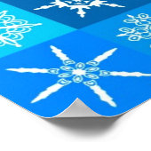 Blue Snowflakes Patroon Poster (Hoek)