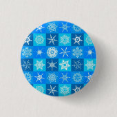 Blue Snowflakes Patroon Ronde Button 3,2 Cm (Voorkant)