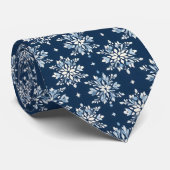 Blue Snowflakes Patroon Stropdas (Opgerold)
