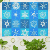 Blue Snowflakes Patroon Theedoek (Gevouwen)