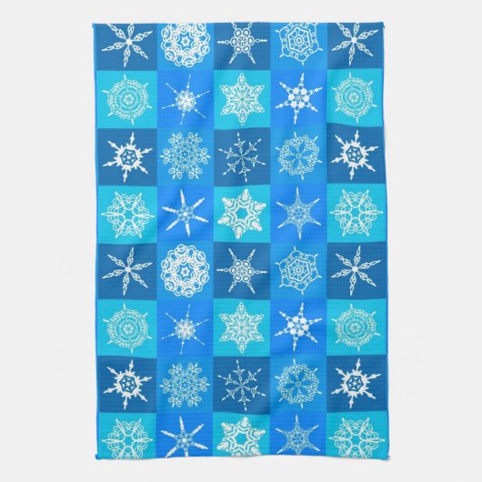 Blue Snowflakes Patroon Theedoek (Verticaal)