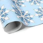 Blue Snowflakes Pattern Holiday Cadeaupapier (Rol Hoek)