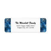 Blue Snowflakes Retour Adreslabel Etiket (Voorkant)