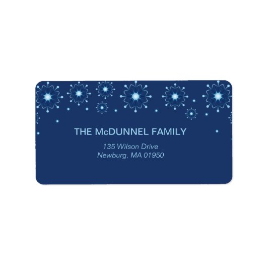 Blue Snowflakes vakantie adresetiketten Etiket (Voorkant)