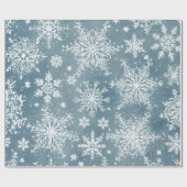 Blue Snowflakes Watercolor Winter Holiday Cadeaupapier (Vlak)
